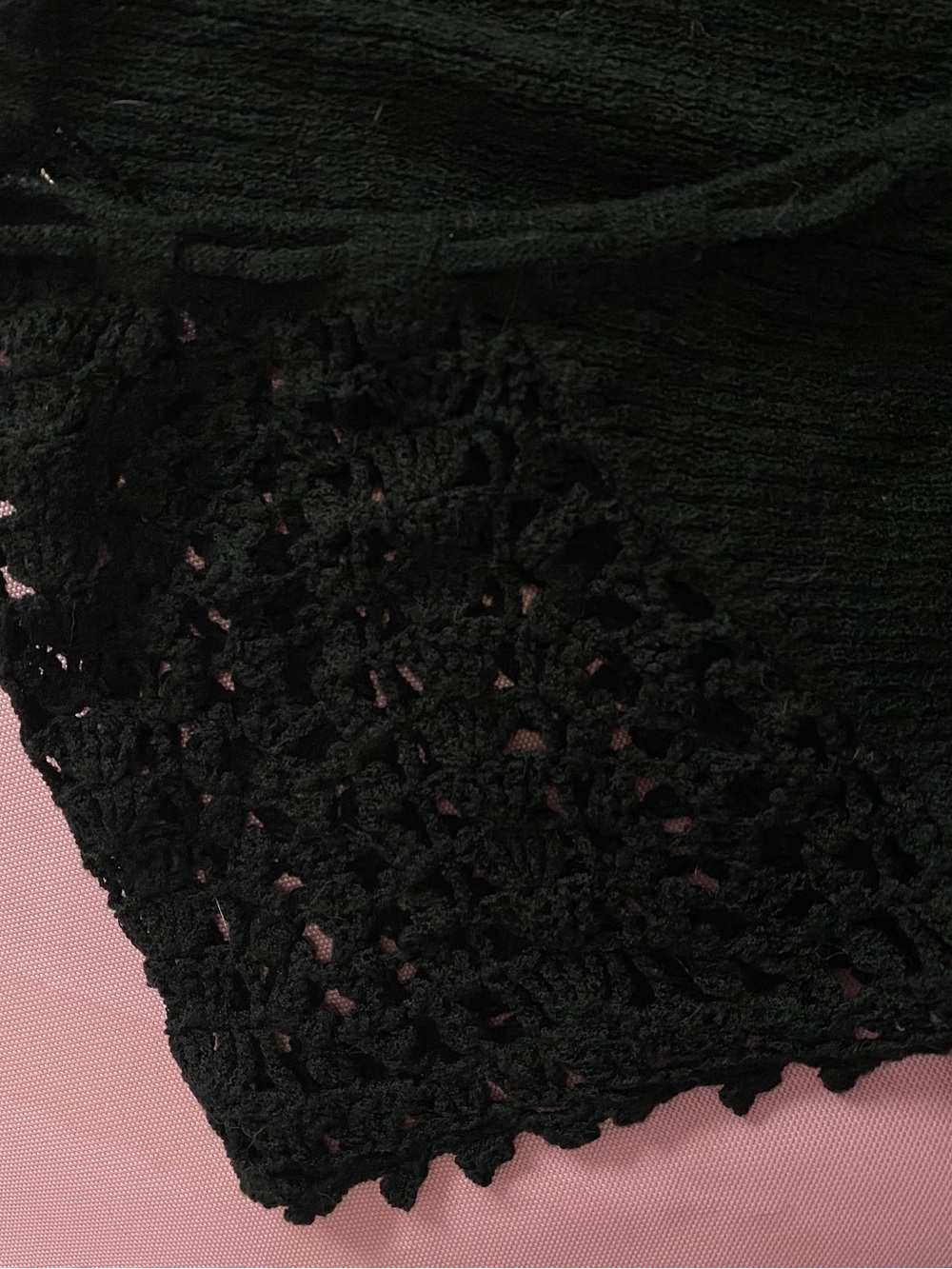 Black Crochet Babydoll Cardigan - Picture 6 of 9